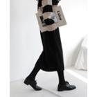 Wool Blend Knit H-line Long Skirt