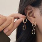 Asymmetrical Interlocking Hoop Drop Earring 1 Pair - Gold - One Size