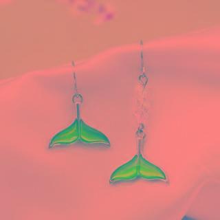 Asymmetrical Whale Tail Drop Earring