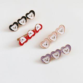 Bear Heart Alloy Hair Clip