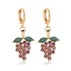 Grapes Rhinestone Alloy Dangle Earring 1 Pair - 01 - Gold - One Size
