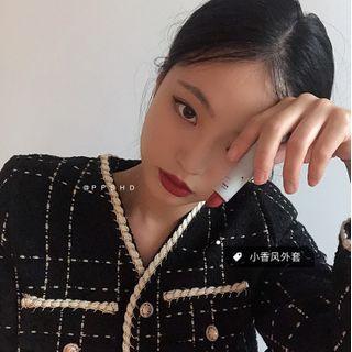 Tweed Button Jacket/open-front Midi Cardigan
