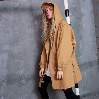 Hooded Printed Trench Coat