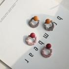 Houndstooth Fabric Hoop Earring