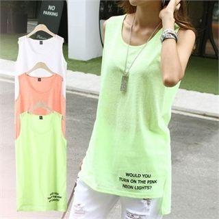Dip-back Lettered Tank Top
