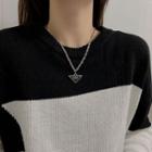 Lettering Pendant Necklace Black Pendant - Silver - One Size