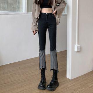 Mid Rise Gradient Cropped Jeans