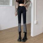 Mid Rise Gradient Cropped Jeans