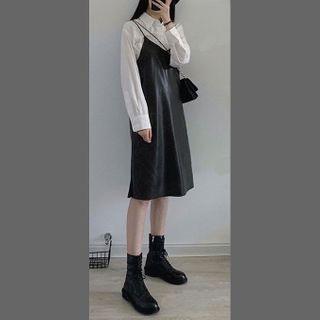 Plain Shirt / Pinafore Dress / Set