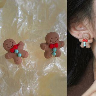 Christmas Gingerbread Man Resin Earring