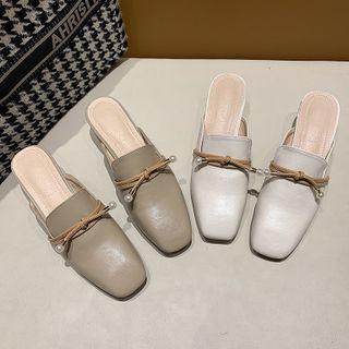 Low Heel Faux Pearl Mules