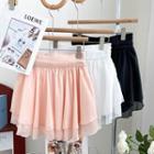 High-waist Plain Mesh Mini Skirt