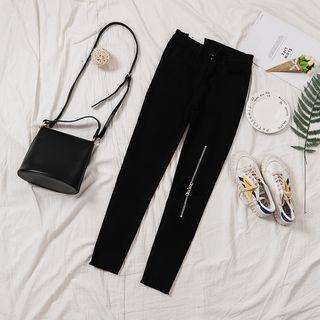 Zipper Slim-fit Jeans