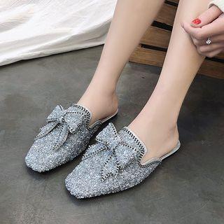 Floral Print Bow Slide Sandals