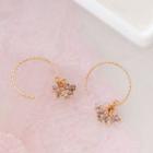 Beaded C-shaped Earring 1 Pair - Gold - One Size