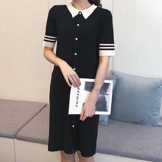 Knit Short-sleeve Shirt Dress