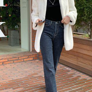 Pile-lined Boot-cut Jeans