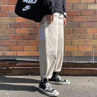 Appliqued Baggy Wide-leg Pants