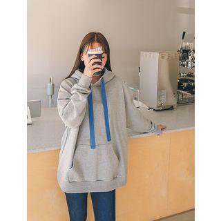 Letter Kangaroo-pocket Oversized Hoodie