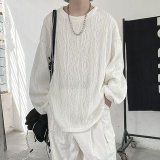 Long-sleeve Wave Pattern Sweatshirt