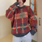 Plaid Fluffy Sweater