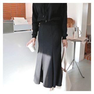 Set: Hooded Pullover + Mermaid Maxi Skirt