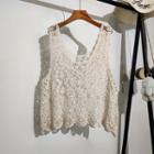 Crochet Knit Tank Top Almond - One Size