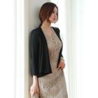 Open-front Flared Crepe Jacket