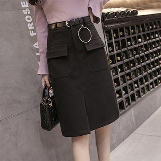 Straight-fit Skirt With Belt
