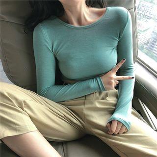 Set : Long-sleeved Top + High Waist Pants