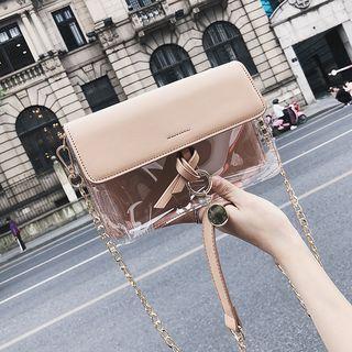 Pvc Paneled Crossbody Bag