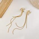 Alloy Bow Fringed Earring 1 Pair - Gold - One Size