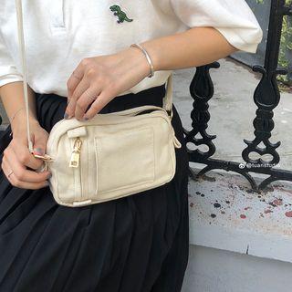 Plain Crossbody Bag 9762 - Almond - One Size
