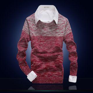 Colour Block Melange Knit Top