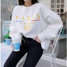 Paris Embroidered Cotton Sweatshirt