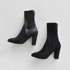 Block-heel Zip-back Short Boots