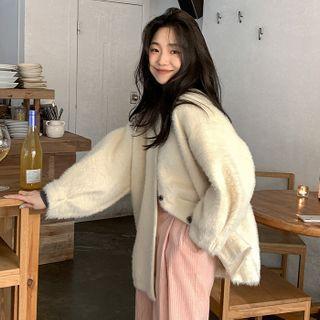 Pastel Furry-knit Cardigan