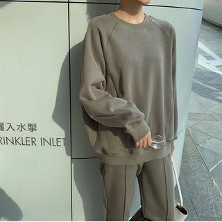 Plain Pullover / Straight-cut Sweatpants