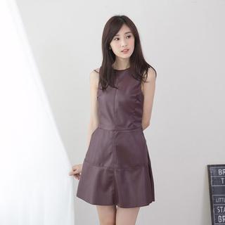 Faux-leather Sleeveless Dress