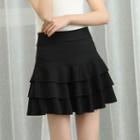 High-waist Inset Shorts A-line Layered Skirt