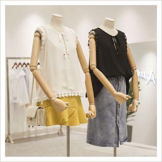 Plain Crochet Trim Tank Top
