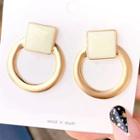 Geometric Hoop Stud Earring 1 Pair - As Shown In Figure - One Size
