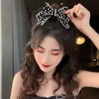 Faux Pearl Velvet Bow Hair Clip Black - One Size