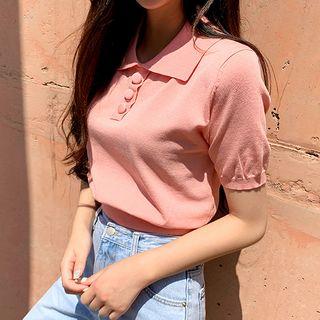 Summer Polo Knit Top