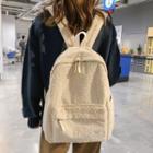 Plain Fleece Zip Backpack