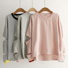 Cutout Stripe Long-sleeve Sweatshirt