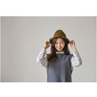 Dip-back Wool Blend Knit Vest