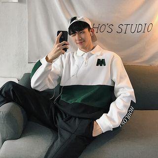 Letter M Placket Sweatshirt