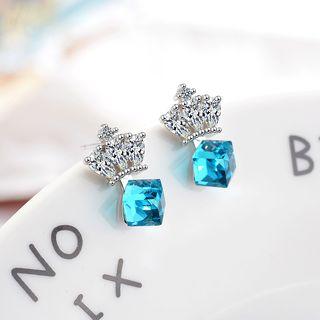 Rhinestone Crown Faux Crystal Dangle Earring