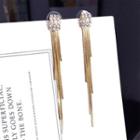 925 Sterling Silver Rhinestone Fringed Dangle Earring